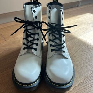 Dr. Martens White Leather Combat Boots